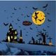 Decal 2 mặt dán tường halloween thành phố bóng đêm