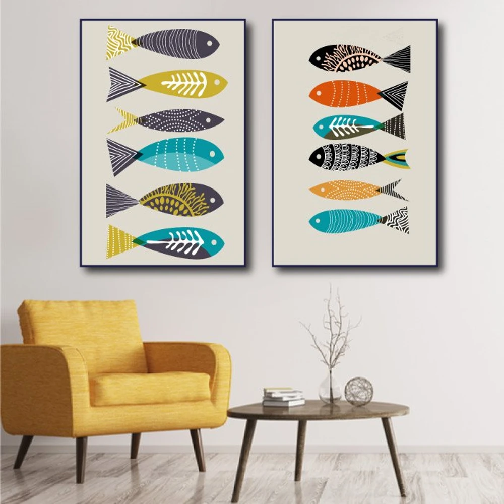 Tranh treo tường 12 con cá