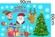 Decal trang trí noel ông già noel và chú hề vui vẻ
