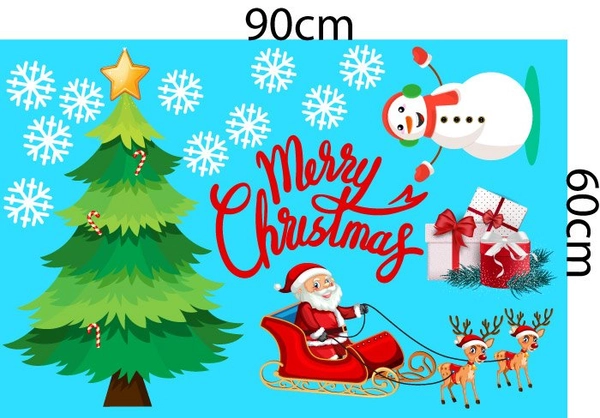 Decal trang trí noel ông già noel cưỡi tuần lộc 6