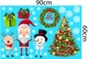 Decal trang trí noel ông già noel và cây thông may mắn