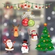 Decal trang trí noel ông già noel và quả châu sắc màu