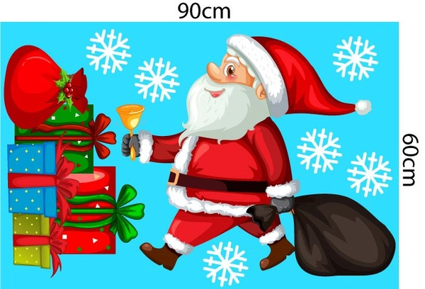 Decal trang trí noel combo bé vui giáng sinh