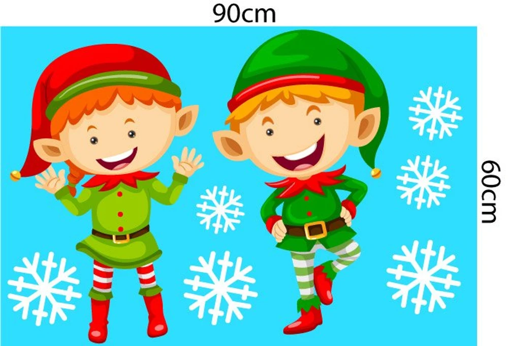 Decal trang trí noel combo bé vui giáng sinh