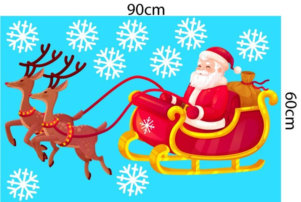 Decal trang trí noel combo bé vui giáng sinh