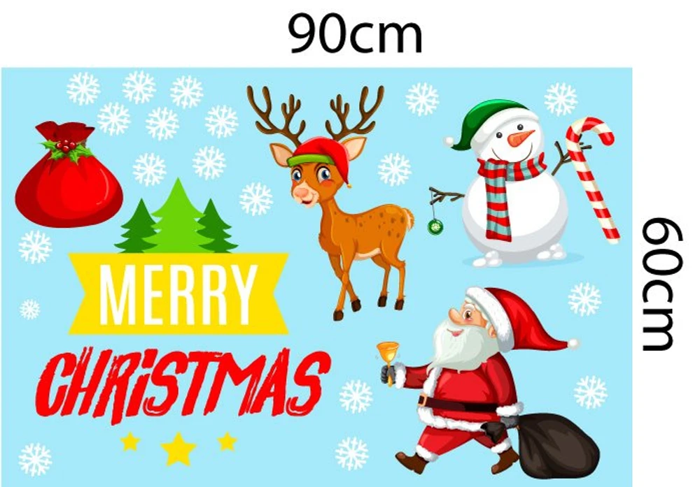 Decal trang trí noel combo món quà đêm giáng sinh