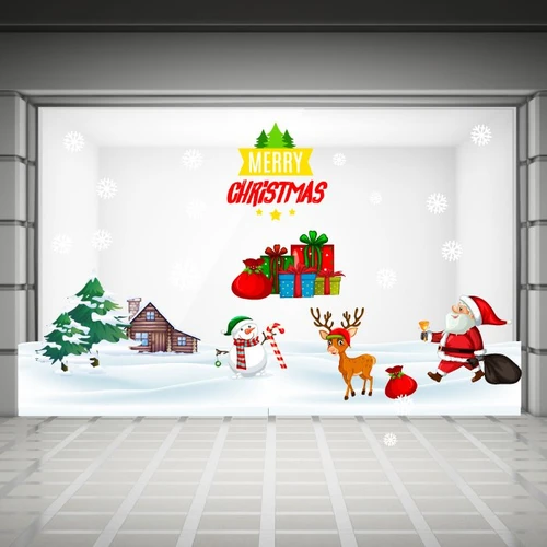 Decal trang trí noel combo món quà đêm giáng sinh