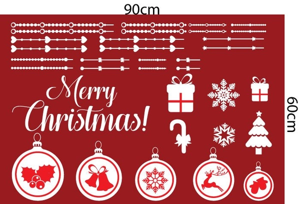 Decal trang trí noel combo đêm giáng sinh an lành