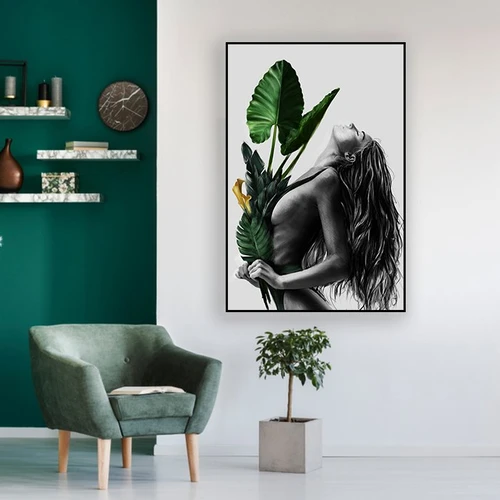 Tranh treo tường thiếu nữ và hoa ly