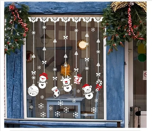 Decal trang trí noel dây treo người tuyết Noel