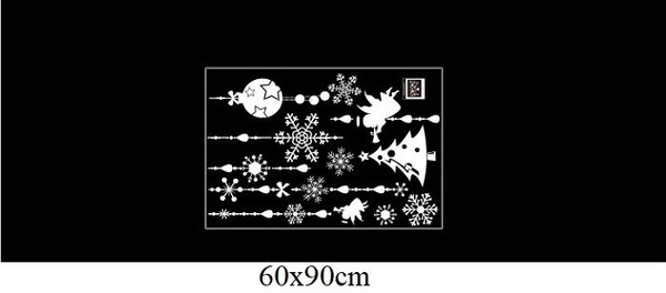Decal trang trí noel dây treo hoa tuyết và thiên thần