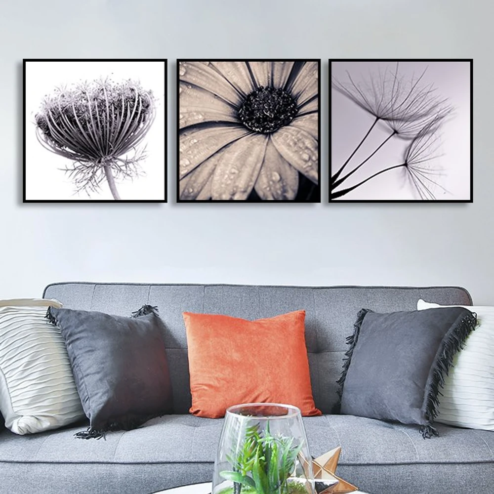 Tranh treo tường bồ công anh đơn sắc