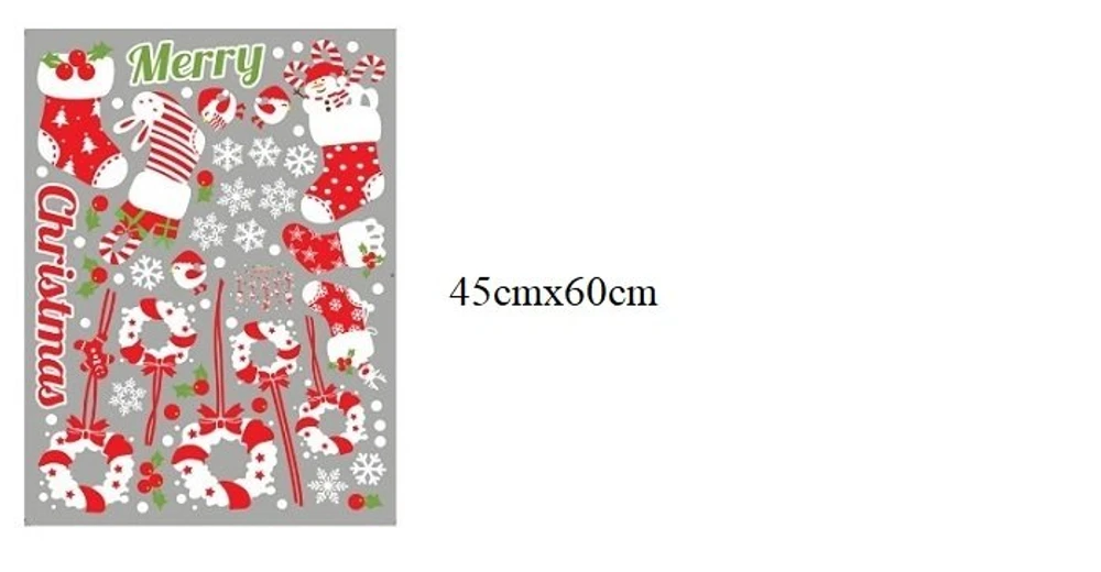 Decal dán tường noel dây treo tất đỏ
