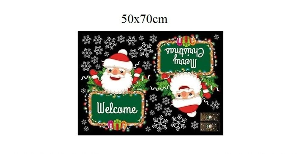 Decal trang trí noel ông già noel và hoa tuyết