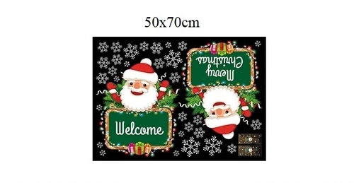 Decal trang trí noel ông già noel và hoa tuyết
