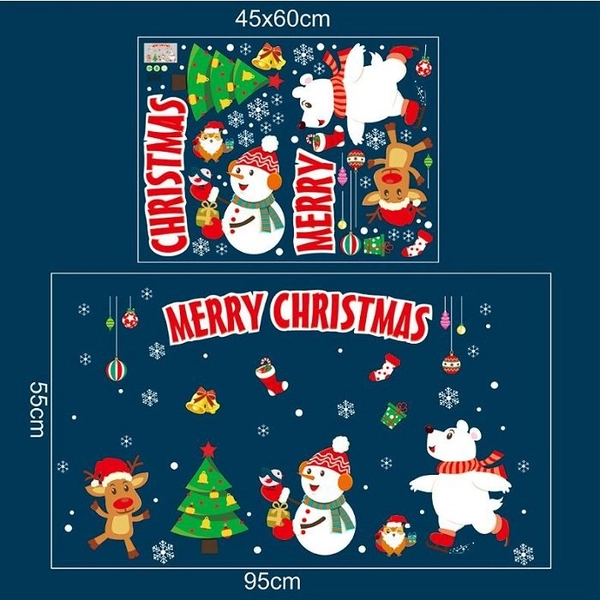 Decal 2 mặt trang trí noel vui đêm giáng sinh
