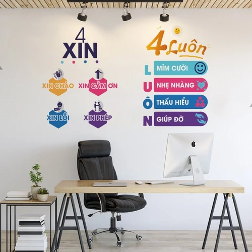 Decal văn phòng 4 xin 4 luôn