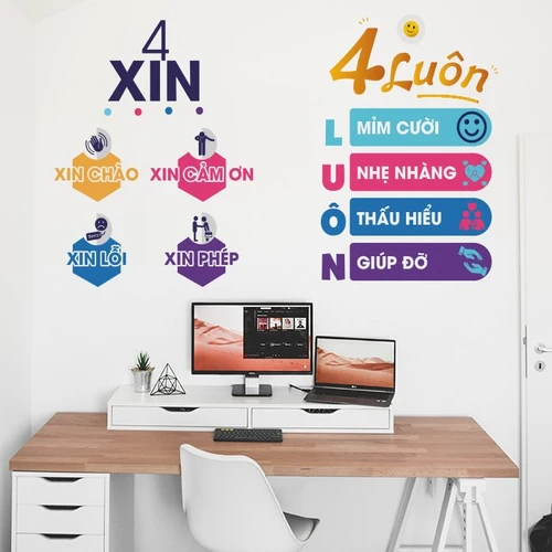 Decal văn phòng 4 xin 4 luôn