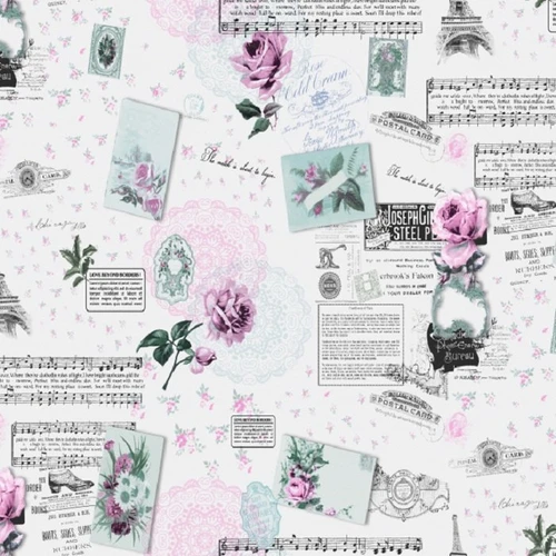 Giấy dán tường paris và hoa GHQ35003