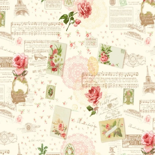 Giấy dán tường paris và hoa GHQ35003