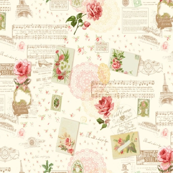 Giấy dán tường paris và hoa GHQ35003