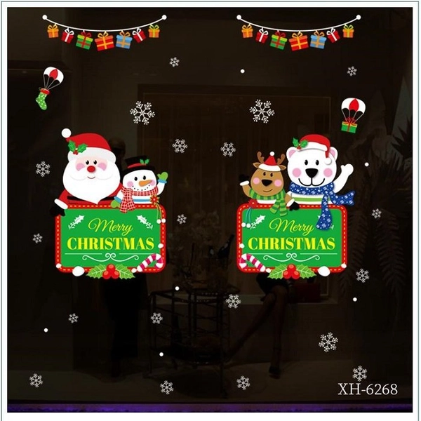 Decal 2 mặt trang trí noel đón giáng sinh