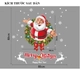Decal 2 mặt trang trí noel vòng lá và ông già noel