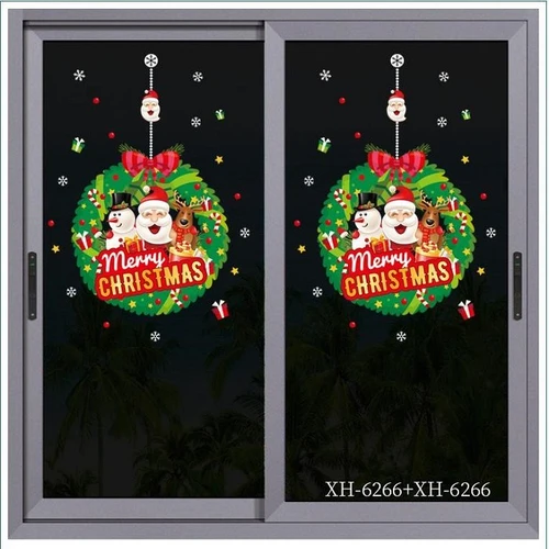 Decal trang trí noel 2 mặt vòng lá vọng giáng sinh