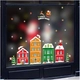 Decal 2 mặt trang trí noel thành phố sắc màu