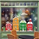Decal 2 mặt trang trí noel thành phố sắc màu