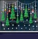 Decal 2 mặt trang trí Noel dây treo cây thông xanh
