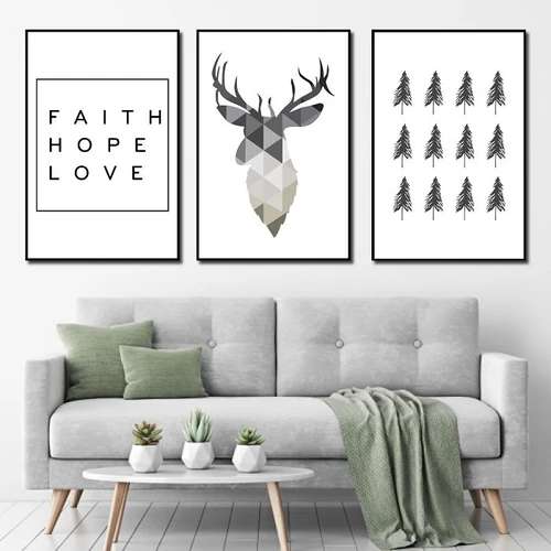 Tranh treo tường hươu love hope and faith