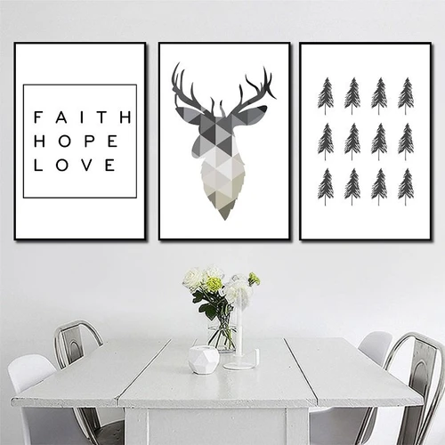 Tranh treo tường hươu love hope and faith