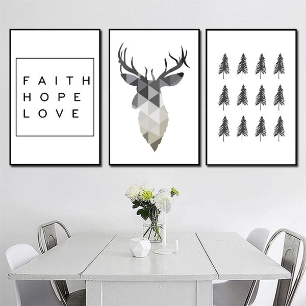 Tranh treo tường hươu love hope and faith