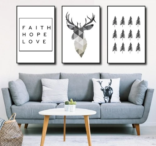 Tranh treo tường hươu love hope and faith