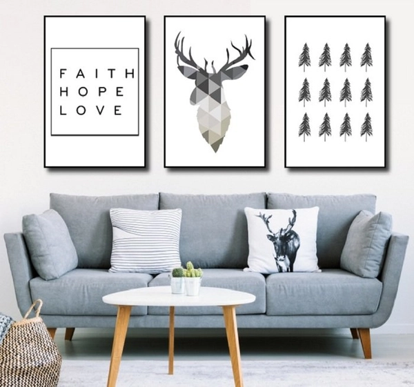 Tranh treo tường hươu love hope and faith
