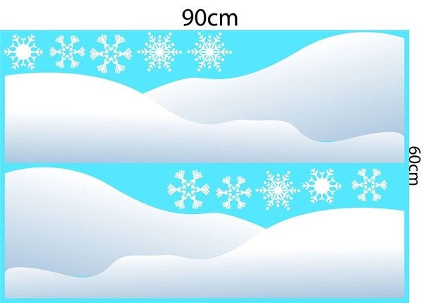 Combo Decal trang trí noel người tuyết vàng và cây thông