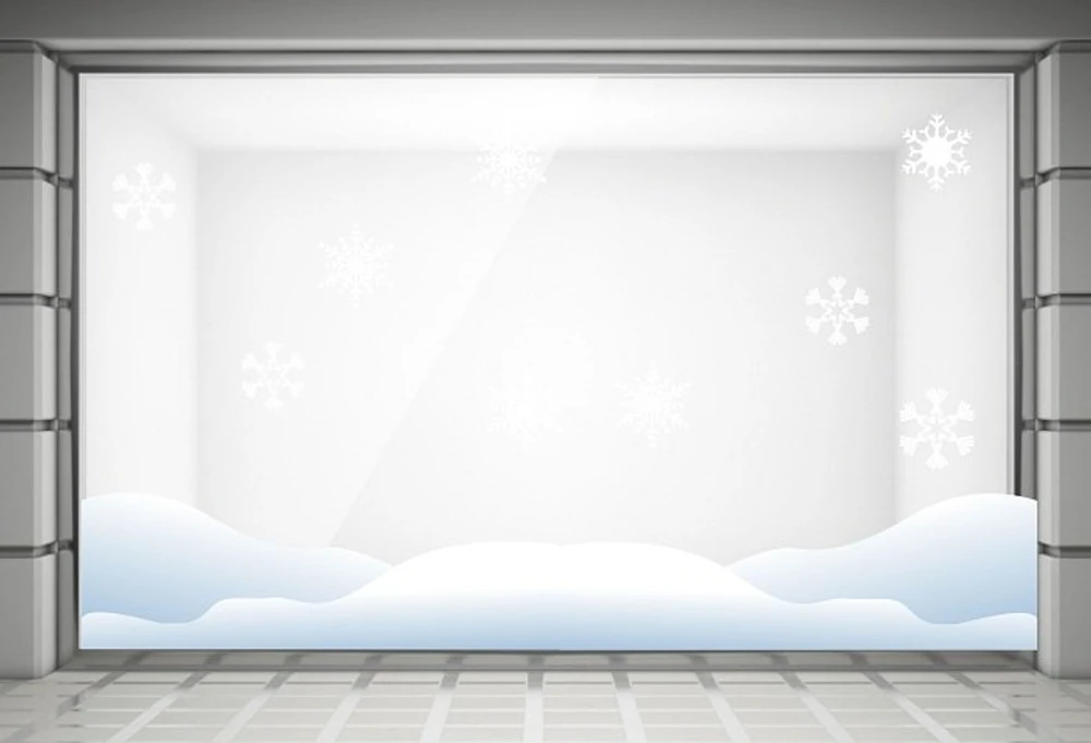 Decal trang trí noel chân tường tuyết