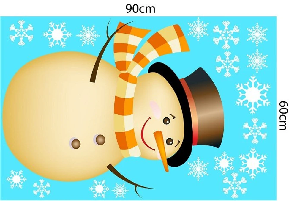 Decal trang trí noel người tuyết choàng khăn ấm