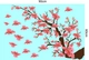 Decal trang trí tết cành đào hồng