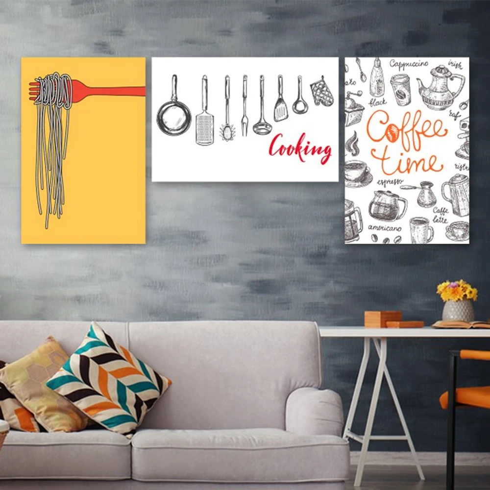 Tranh treo tường eat cooking and coffe time