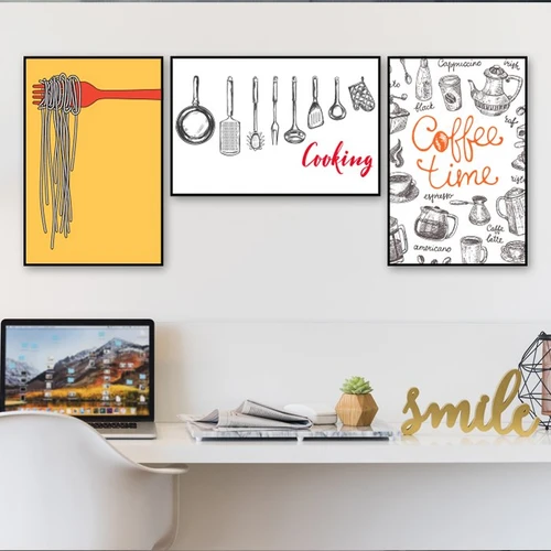 Tranh treo tường eat cooking and coffe time