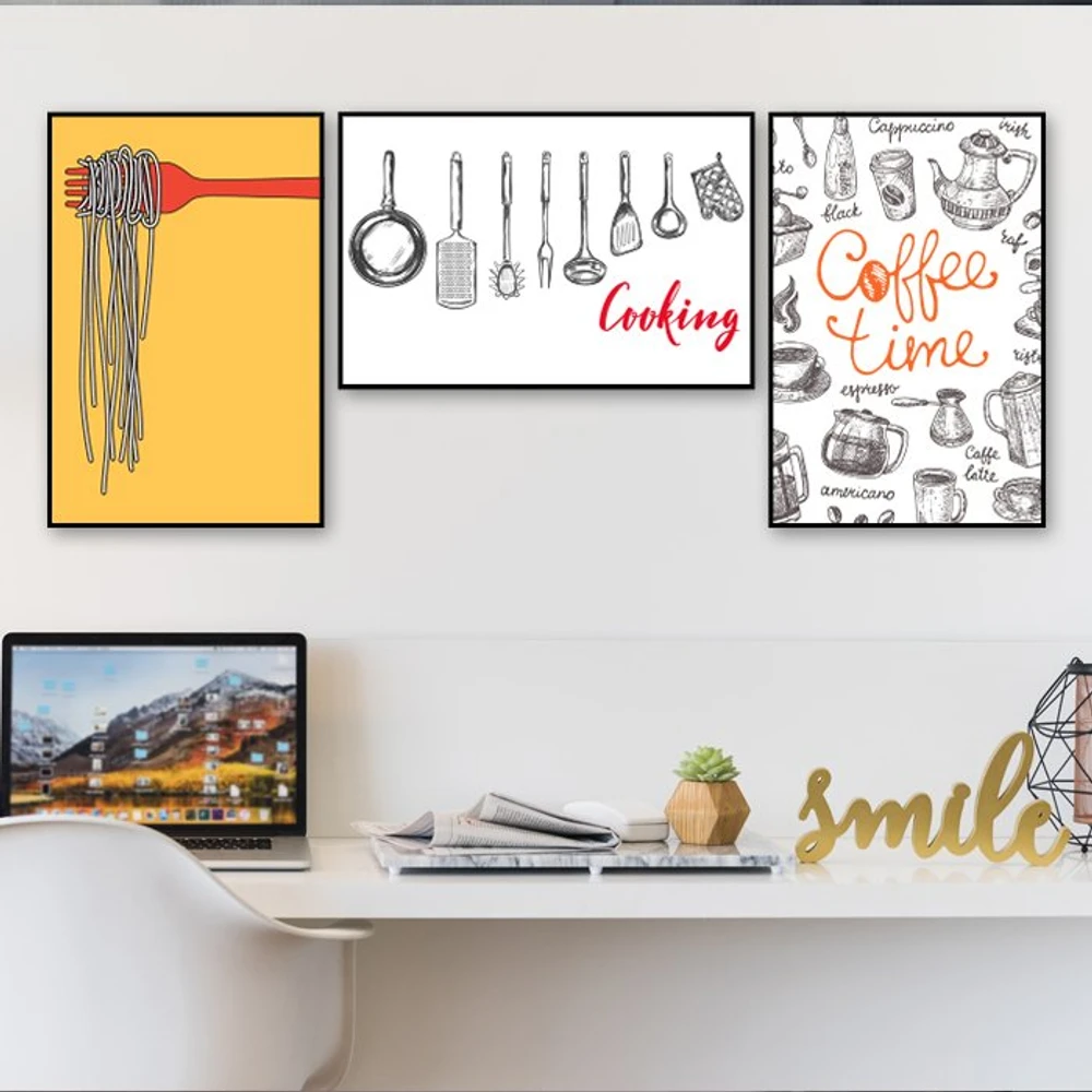 Tranh treo tường eat cooking and coffe time