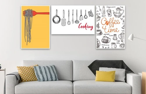 Tranh treo tường eat cooking and coffe time