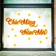 decal trang trí tết chúc mừng năm mới với hoa mai vàng