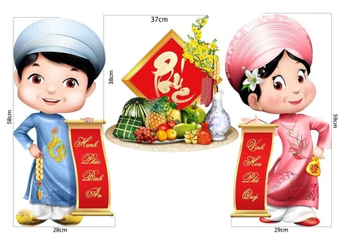 Decal bé chúc tết 1