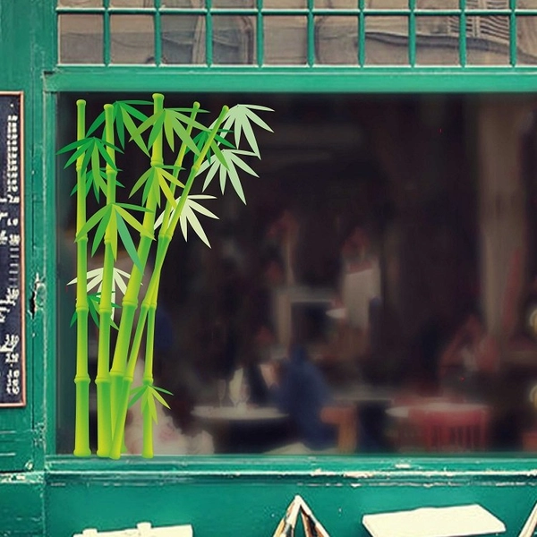 Decal trang trí tết bụi tre xanh