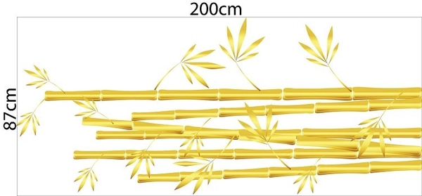 Decal trang trí tết bụi tre vàng cao 2m