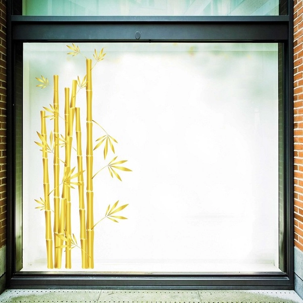 Decal trang trí tết bụi tre vàng cao 2m