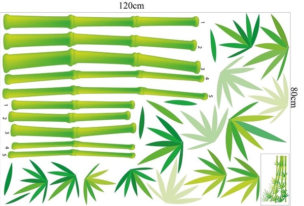 Decal trang trí tết bụi tre xanh